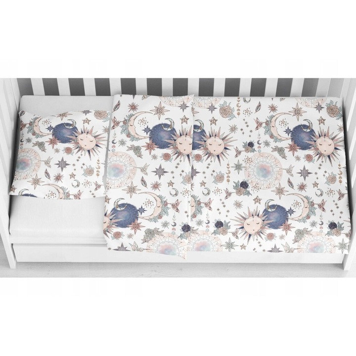 Комплект одеяло и възглавница Feretti, галактически десен, 100% памук, 75x100cm + 30x40cm