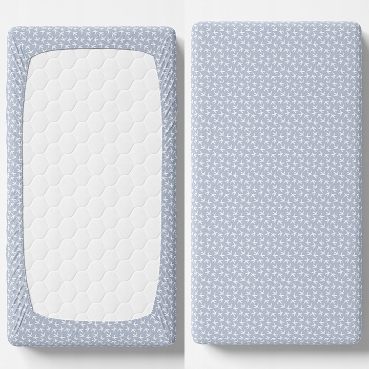 Cearceaf pentru patut 60x120cm, Feretti, 100% bumbac satinat, hipoalergenic, imprimeu digital