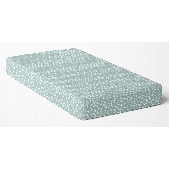 Cearceaf pentru patut 60x120cm, Feretti, 100% bumbac satinat, hipoalergenic, imprimeu digital