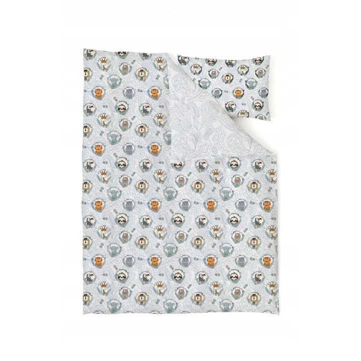 Бебешки спален комплект Feretti, 5 части, пастелен корал, 100x135см, хипоалергичен