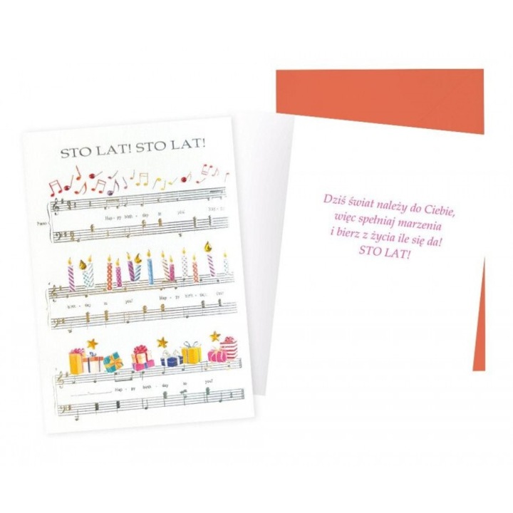 Karnet B6 Születésnap, Kukartka, színes, 16.6x11.7cm, borítékkal együtt