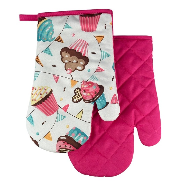 Euromat konyhai kesztyű szett mágnessel, 16x27cm, poliészter, többféle színben