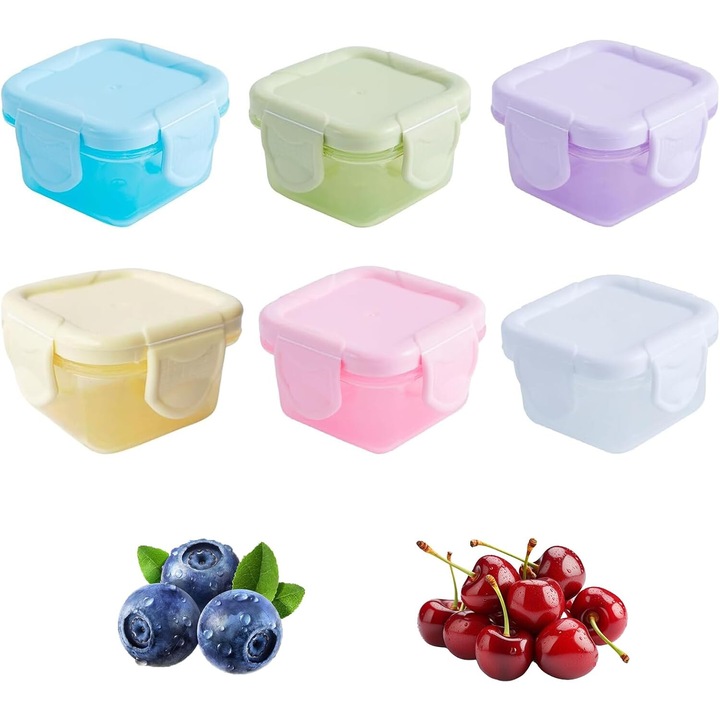 Set de 6 cutii mici cu capac, ComResi®, 5x5x4cm, reutilizabile
