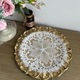 Mileu Circular Traditional Innovium™, Design Autentic, Pattern Circular, Wall Art, Idee Amuzanta si Inedita, Cadou Bunici, Parinti, Romania Autentica, Decor Casa, Birou, Masa, Compatibil cu Orice Model de Televizor, 27CM Diametru, Poliester Deluxe, Alb