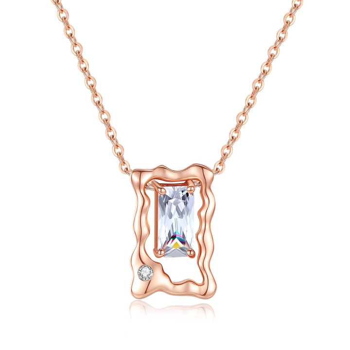 Női ékszer, TGSXL0749, Magic Mirror Artistic Necklace, 18k rose gold galvanizálással