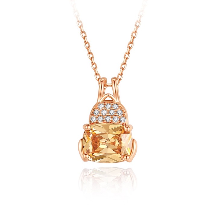 Női ékszer, TGSXL0497, "A hosszú csomagokkal örökké együtt maradás állapota" nyaklánc, 18k rose gold galvanizálással