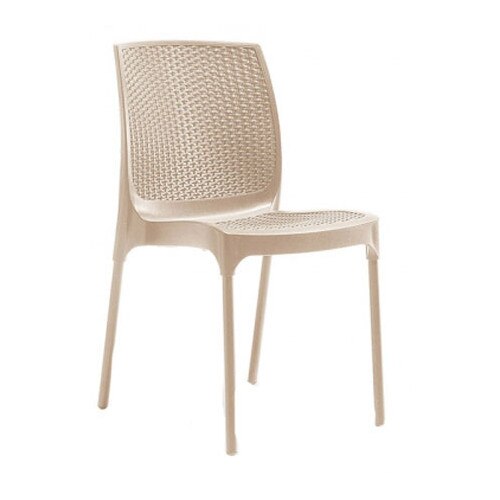 Scaun gradina,terasa SUNNY RATTAN polipropilen/fibra sticla culoare capucino. D56xH84xW45xSH45cm