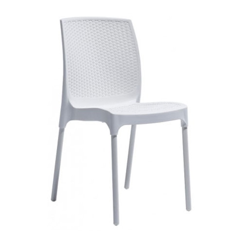 Scaun gradina,terasa SUNNY RATTAN polipropilen/fibra sticla culoare alba. D56xH84xW45xSH45cm