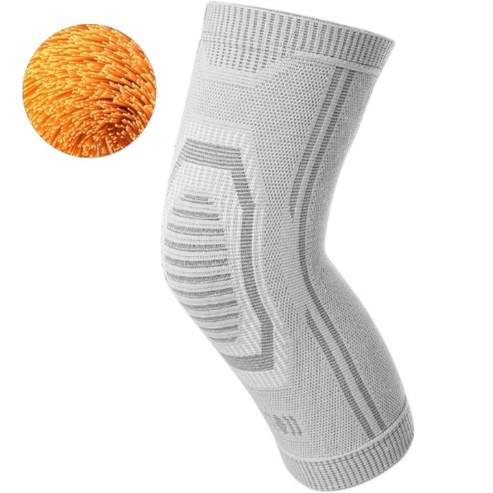 Set 2 genunchiere medicale profesionale termice cu grafen, MzcrJosv®, tricotate pentru confort si protectie in sezonul rece, reduc durerea articulara si inflamatia, ideale pentru activitati fizice si recuperare, unisex, marime universala, Gri