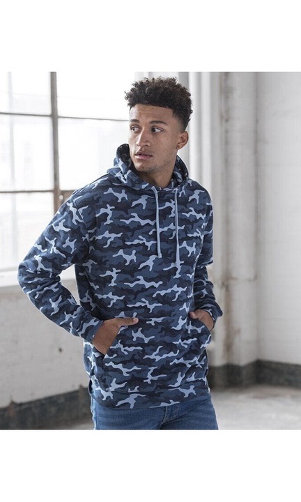 Hanorac Camo barbati, Just Hoods, albastru-negru, marimea M