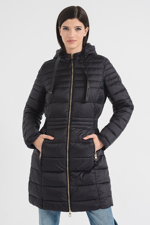 Geographical Norway, Geaca lunga cu buzunare cu fermoar Beya, Negru