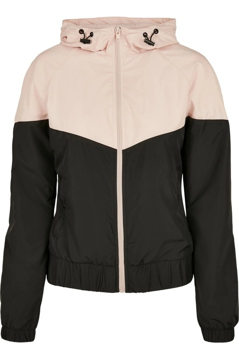 Urban Classics Arrow női széldzseki, világos rózsaszín/fekete, Halvány rózsaszín