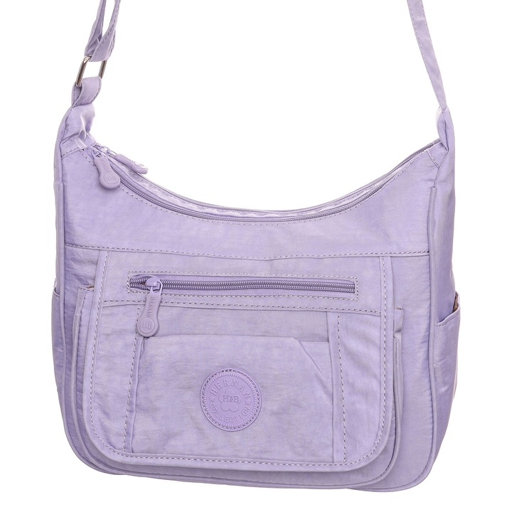 Női táska, Hernan Bag's Collection, lila, nylon textil, 30 x 22 x 11 cm