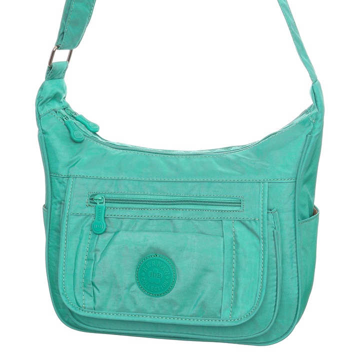 Női táska, Hernan Bag's Collection, menta zöld, nylon textil, 30 x 22 x 11 cm