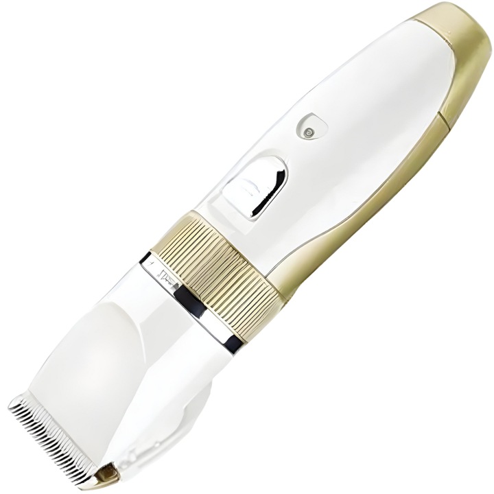 Aparat de tuns profesional SDEPOT®, lama cu invelis din titan si cutit ceramic, crem