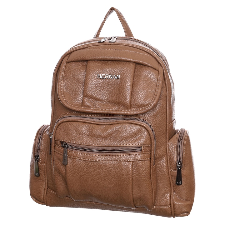 Geanta de dama, Hernan Bag's Collection, maro, piele artificiala, 27 x 33 x 10 cm