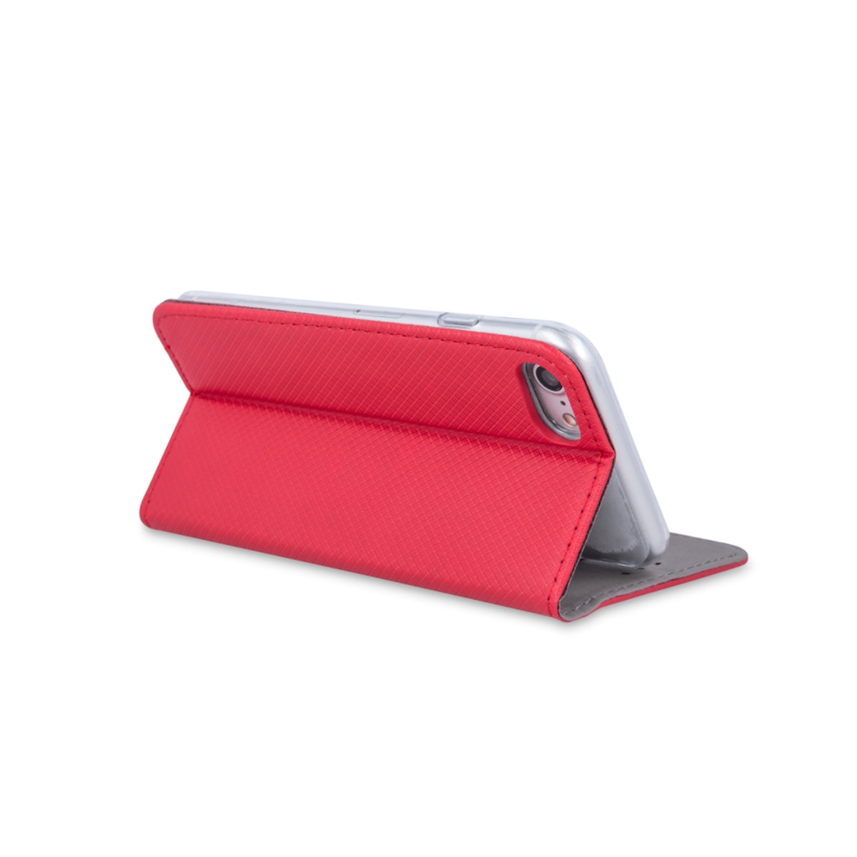 Husa tip carte, compatibila cu Samsung Galaxy A55 5G, premium flip book cu inchidere magnetica si functie stand, buzunar card, rosie Rosu Flip cover
