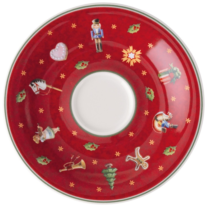 TOY'S DELIGHT SPECIALS piros eszpresszó kávés csésze alj, 12 cm
