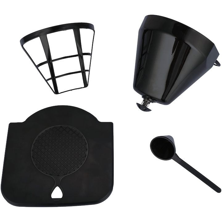 Cafetiera digitala Tesla CMF200BX, 900W, display digital, 1.25 L, negru/inox