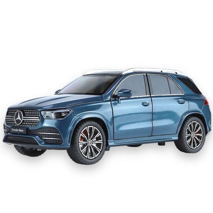 GLE350 modell fém, valósághű fényekkel, motor- és riasztóhangokkal, visszahúzó funkcióval, ajtónyitó funkcióval - Kék