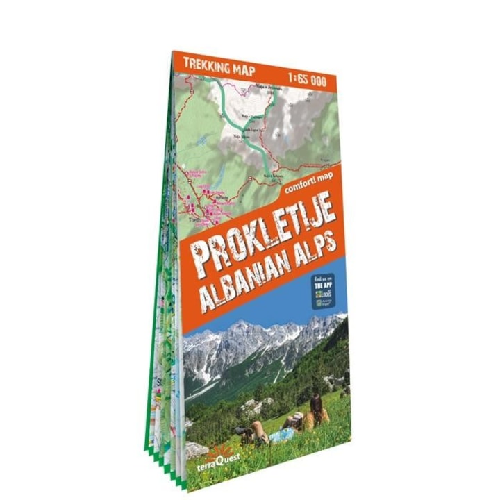 Harta de drumetii in Alpi Prokletije, Durmitor, albaneza..