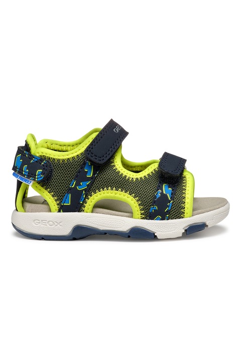 Geox, Textil és műbőr szandál, Limezöld/Tengerészkék