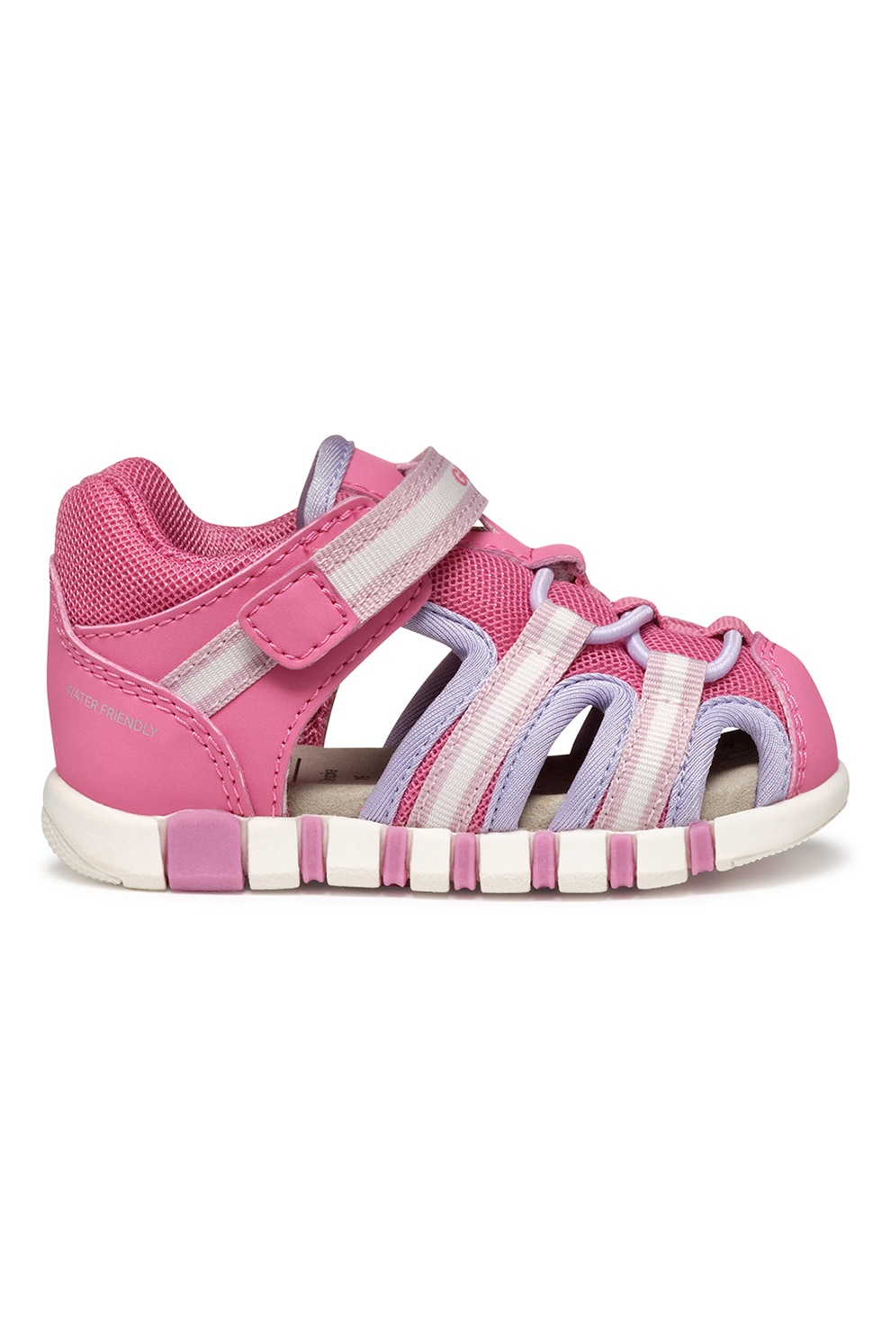 Geox, Sandale cu banda velcro, Roz inchis, Lila, 18 EU
