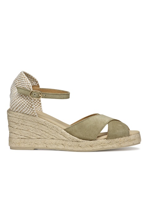 Geox, Еспадрили от велур и текстил, Каки, 37