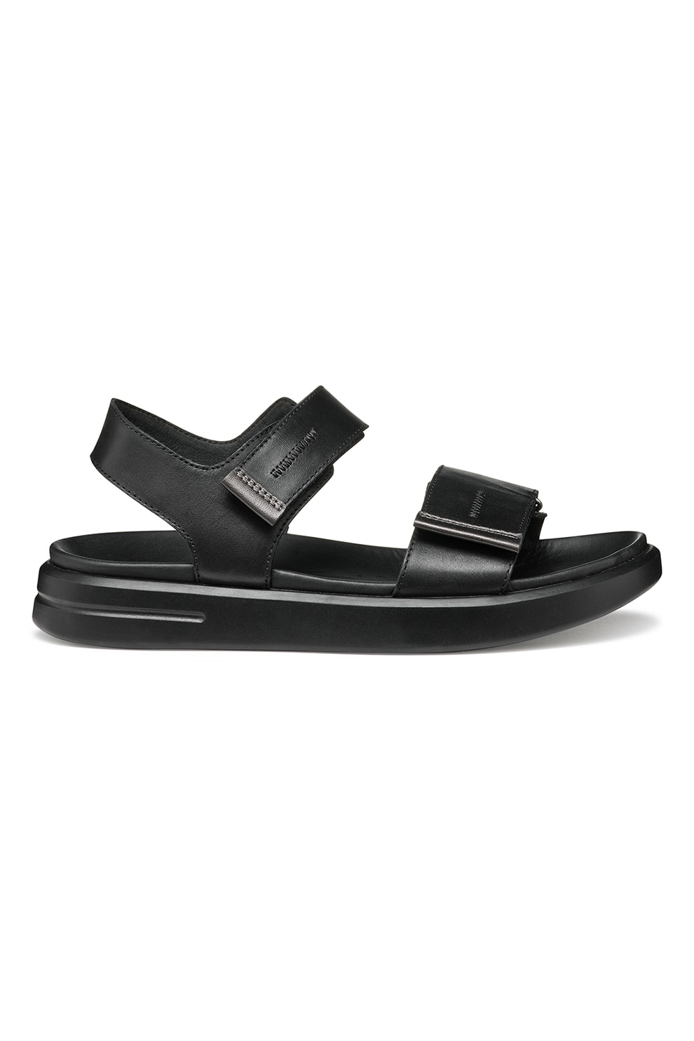 Geox, Sandale de piele Ultra Comfort, Negru, 36