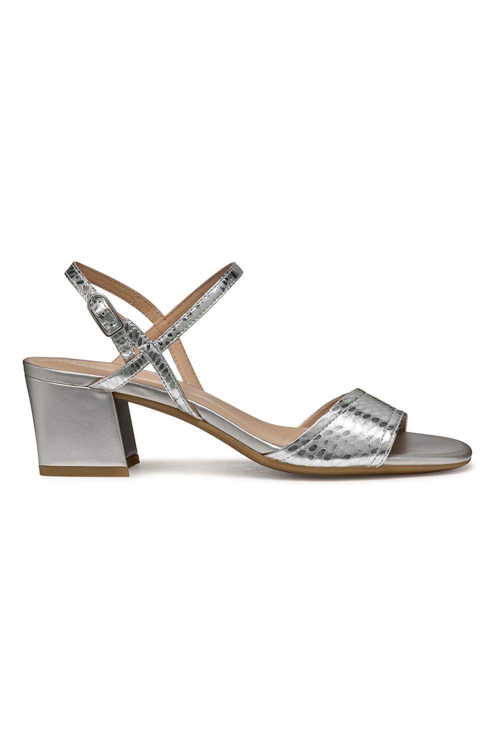 Geox, Sandale de piele, Argintiu, 36