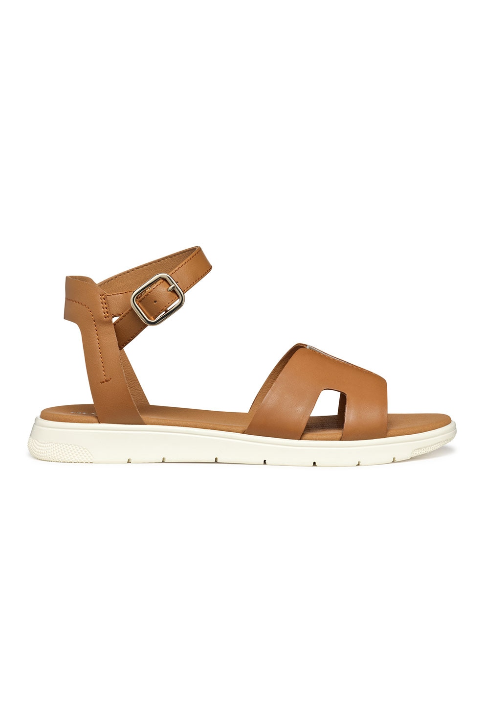Geox, Sandale din piele si piele ecologica, Caramel, 37