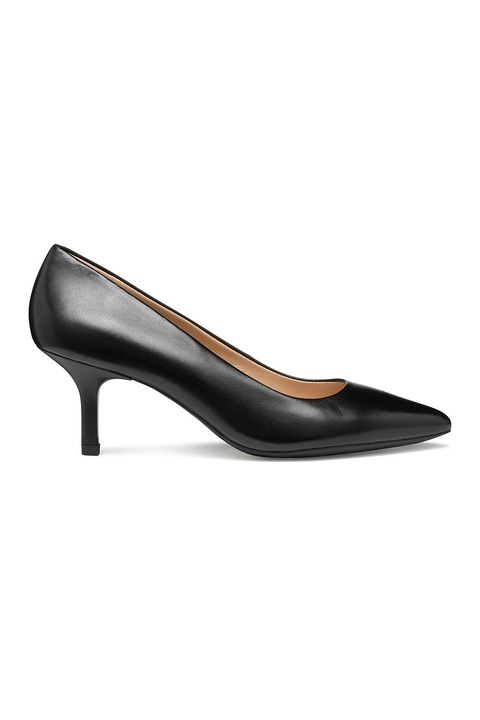 Geox, Pantofi din piele cu toc stiletto Kleopy, Negru