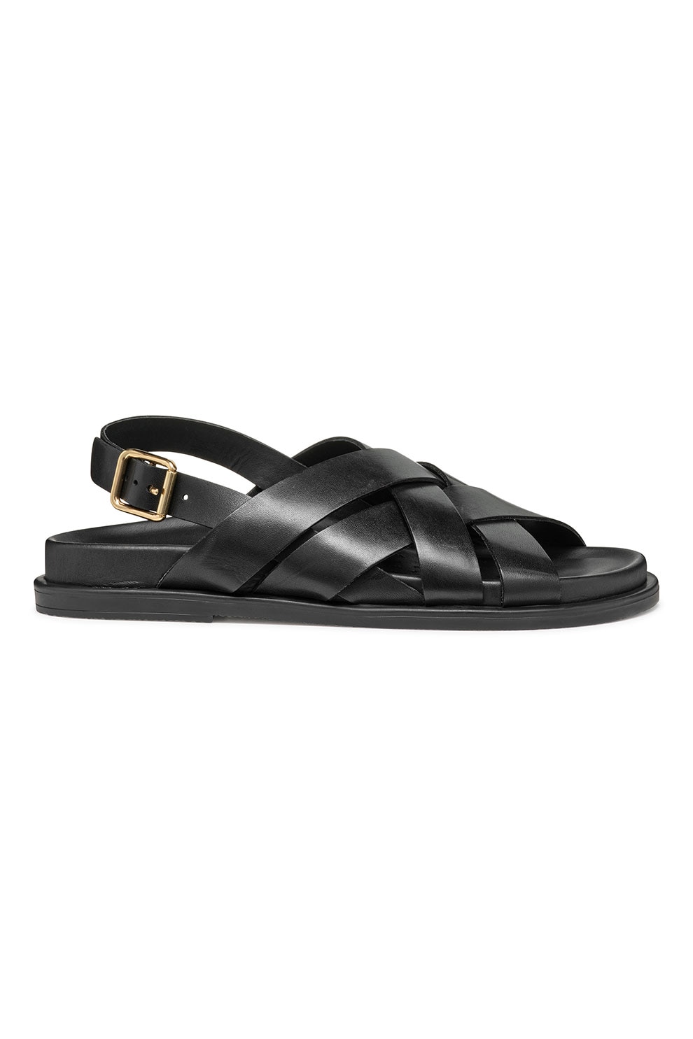 Geox, Sandale din piele, Negru, 37