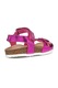 Geox, Sandale cu velcro si logo, Fucsia