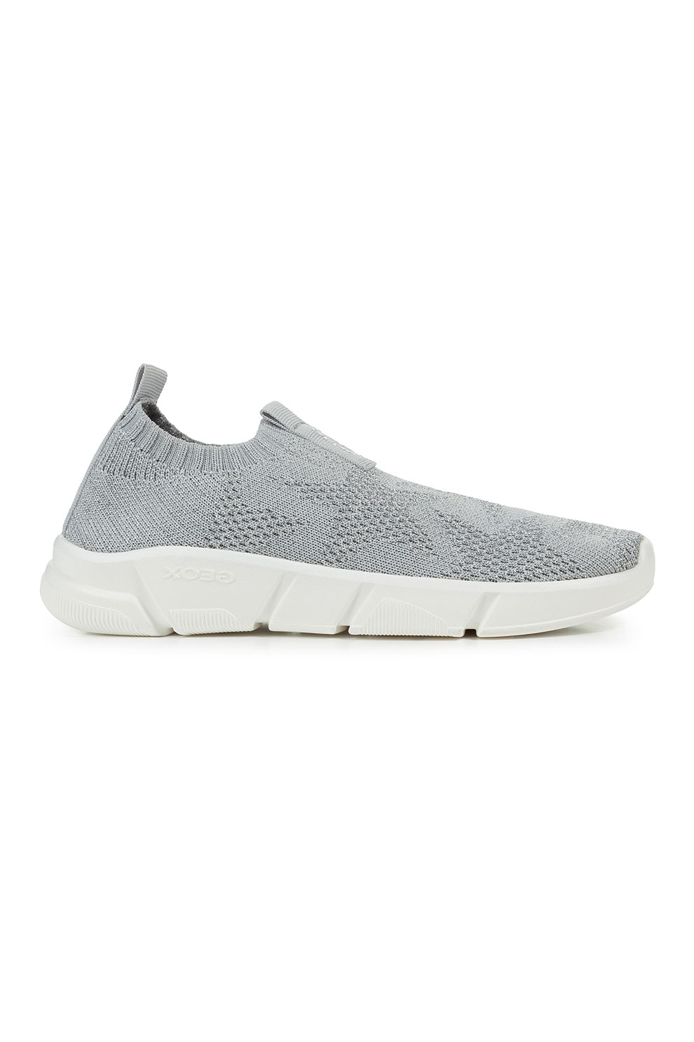 Geox, Pantofi sport slip-on din plasa tricotata, Argintiu, 30 EU
