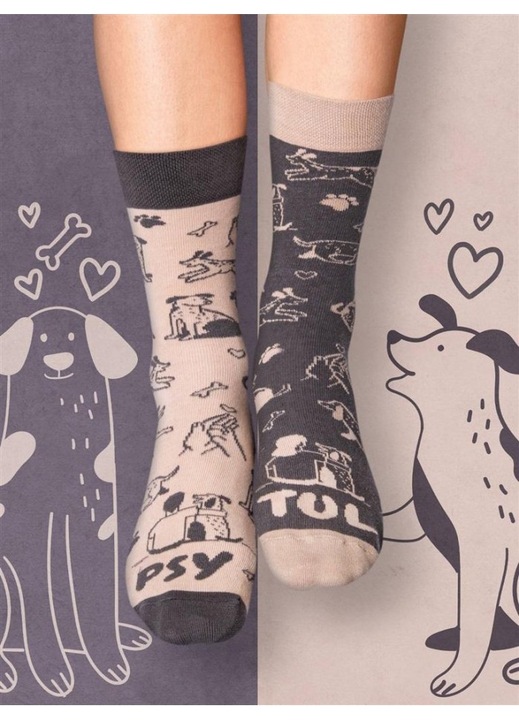 Nadwyraz női zokni, pamut, többszínű, Psytul