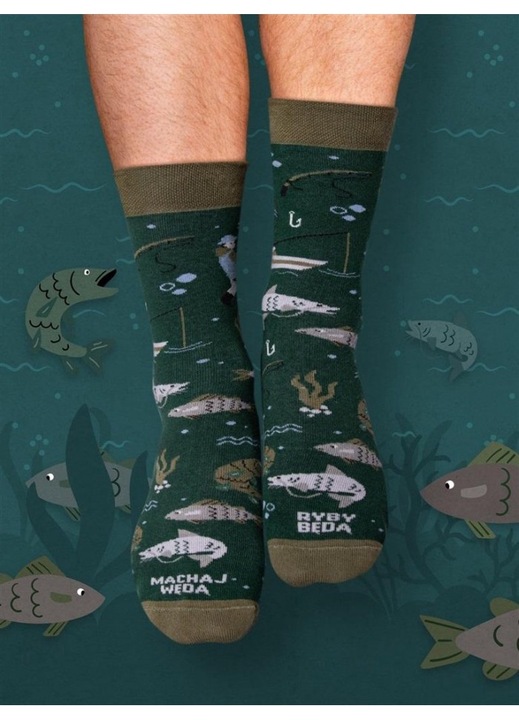 Мъжки чорапи Nadwyraz, Памук, Многоцветен, рибен модел, 41-46 EU