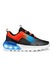 Geox, Pantofi sport slip-on cu LED-uri, Negru, Rosu vermillion, Albastru, 34 EU