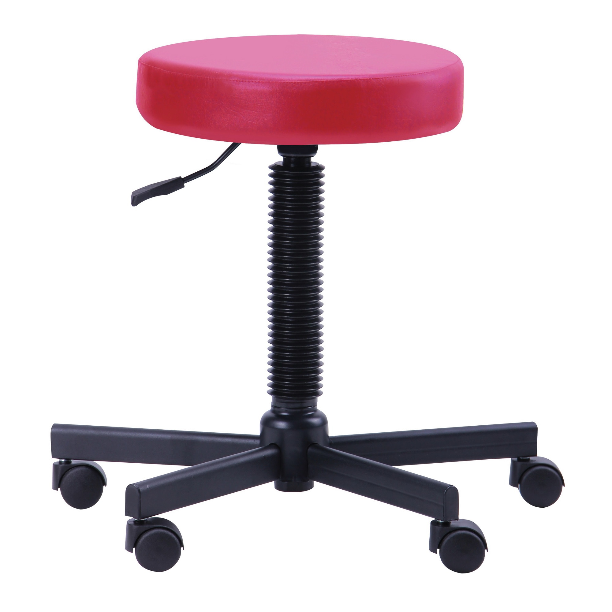 Scaun laborator QMOBILI GRAS M, Rosu piele ecologica, cu role