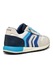 Geox, Sneaker nyersbőr részletekkel, Csontszín, Kék, 28 EU
