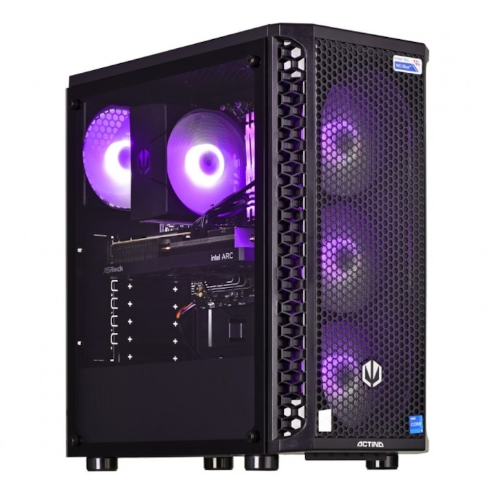 Настолен компютър Gaming Actina, i5-13400F, 32GB RAM, 2TB SSD, NVIDIA GeForce RTX 4070 Super, 750W, черен, Midi Tower