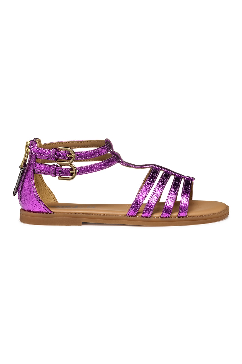 Geox, Sandale cu barete multiple si catarama, Violet, 30 EU
