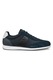 Geox, Pantofi sport din material textil cu insertii de piele intoarsa, Albastru inchis, Alb murdar, 44