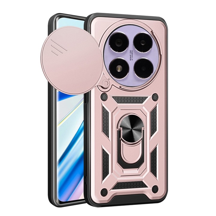 Кейс за Xiaomi Redmi Note 14 Pro/Poco X7, E57, полиуретан, розово злато