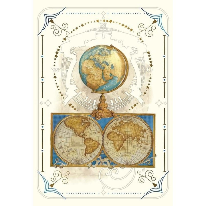 Karnet 12x18 cm B-BD 502 089 Globus borítóval, DaVinci, olasz design, varrott