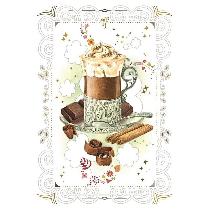 Karnet 12x18 cm B-BD 502 092 cu coperta Kawa, DaVinci, zlocit, format 188x123 mm