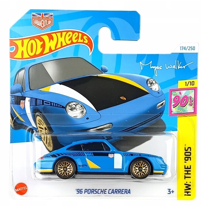 Количка за игра Hot Wheels, '96 Porsche Carrera, HW Collection: The '90s, Edition 2024, 7 см, син