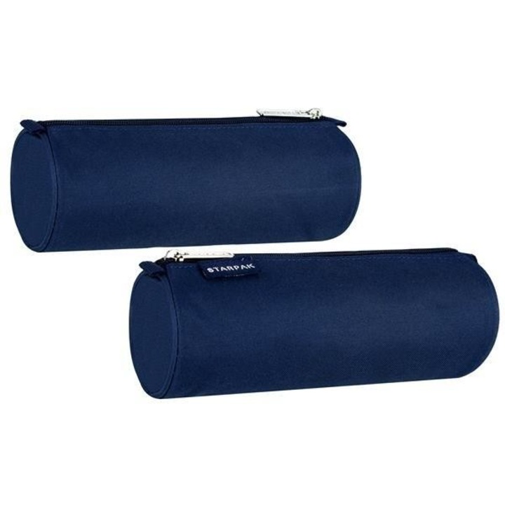 Penar tubular cu fermoar, Starpak, textil, 8x22x8cm, bleumarin