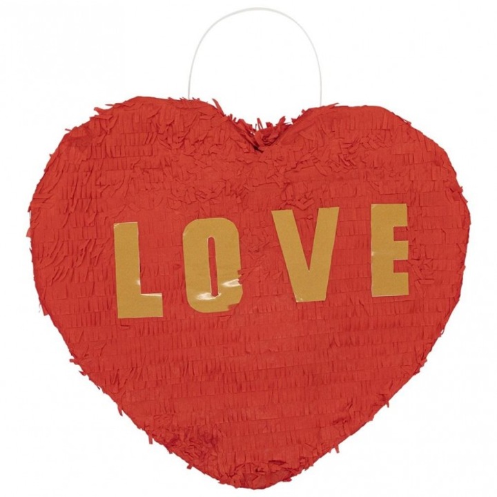 Piniata in forma de inima Amscan, 496x491mm, set pentru petrecere