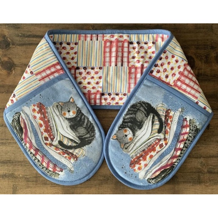 Konyhai kesztyű, Alex Clark, GLV01, hővédelem, 17x90cm, macska design